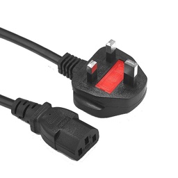 S-Tek 3 Pin Power Cable C13 UK Plug 1.8M