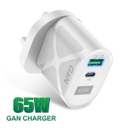 65W GaN Fast Charger Dual USB Type-A and Type-C